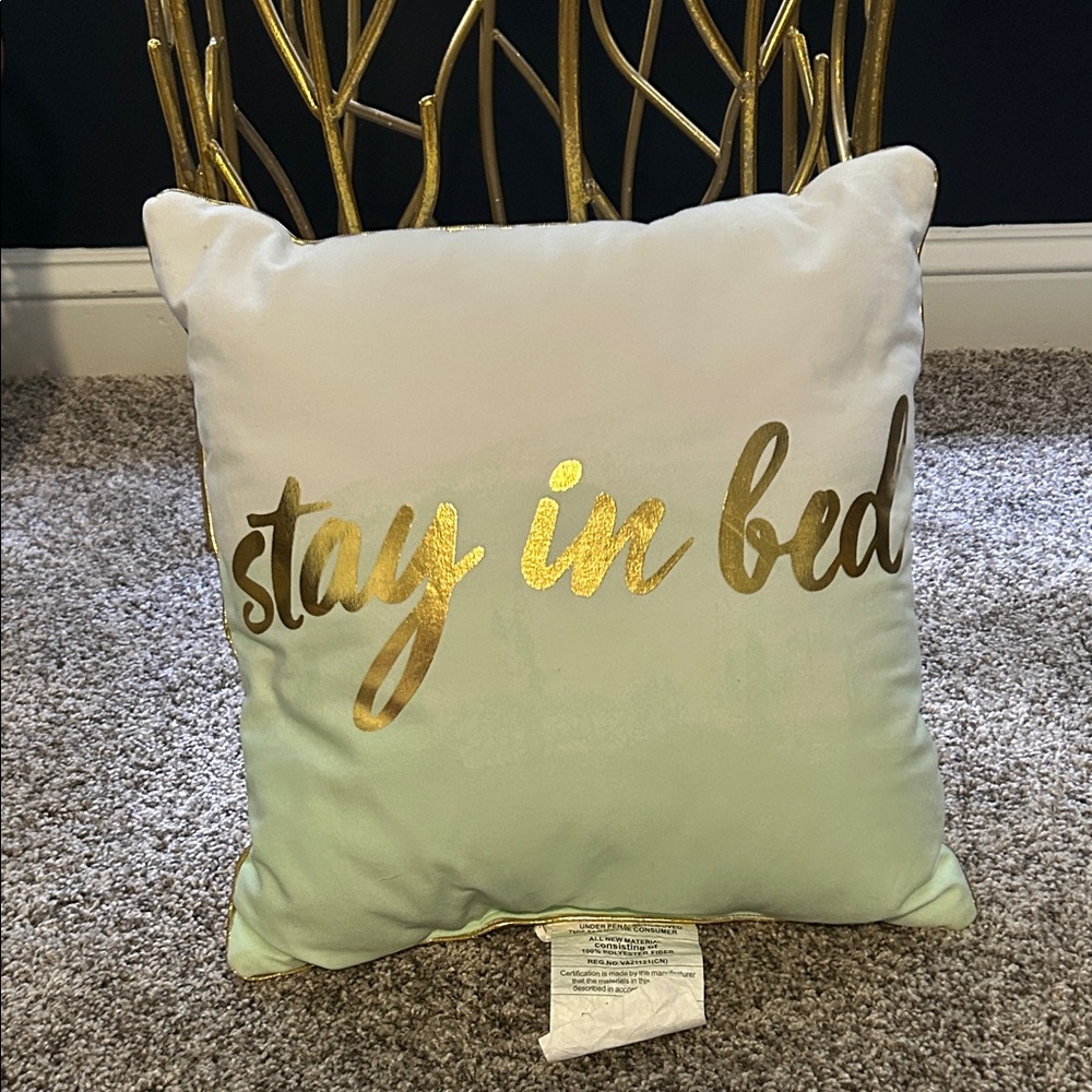 Xhilaration White and Gold Decorative Pillow